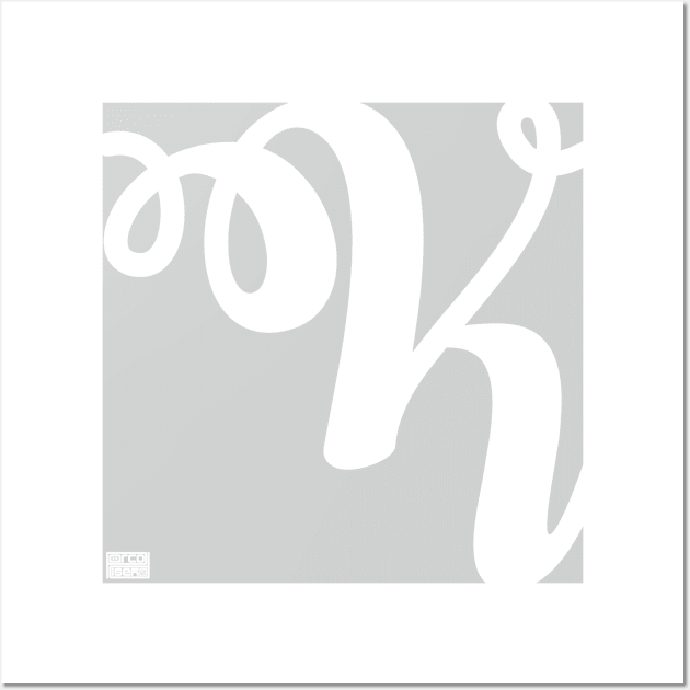 Letter K Elegant Cursive Calligraphy Initial Monogram Wall Art by porcodiseno